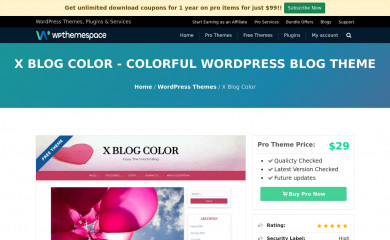 X Blog color screenshot