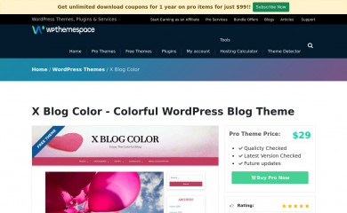X Blog color screenshot
