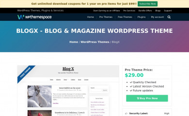 Blog X screenshot