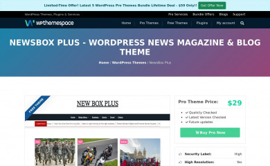 https://wpthemespace.com/product/newsbox-plus/ screenshot