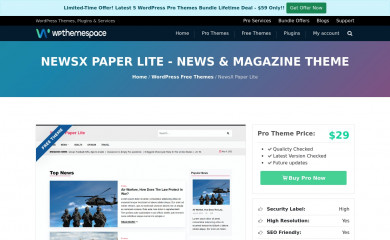 https://wpthemespace.com/product/newsx-paper-lite/ screenshot