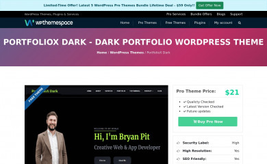 PortfolioX Dark screenshot