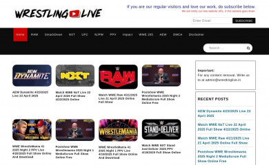 wrestlinglive.in screenshot