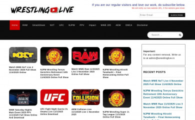 wrestlinglive.in screenshot