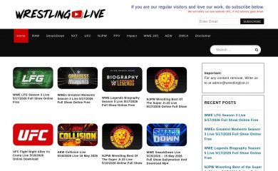 wrestlinglive.in screenshot