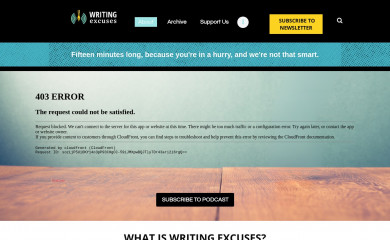 writingexcuses.com screenshot