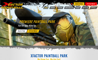 xfactorpaintballpark.com screenshot