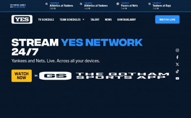 yesnetwork.com screenshot