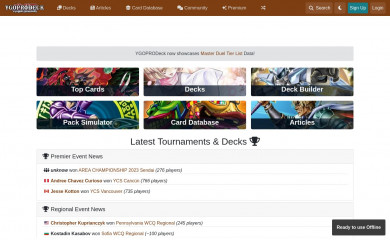 ygoprodeck.com screenshot