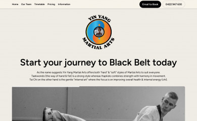 yinyangmartialarts.com.au screenshot