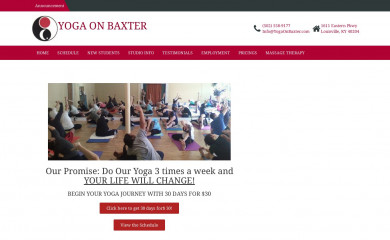yogaonbaxter.com screenshot