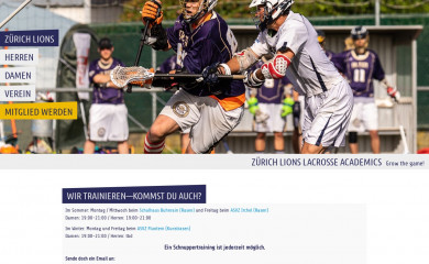 zurichlacrosse.ch screenshot