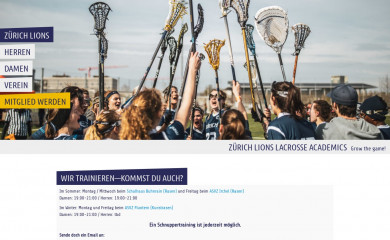 zurichlacrosse.ch screenshot