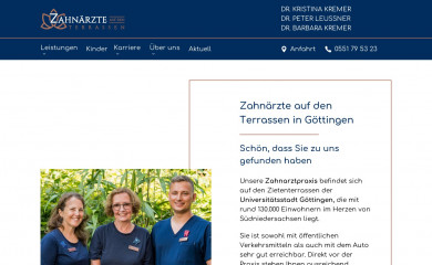 zahnaerzteaufdenterrassen.de screenshot