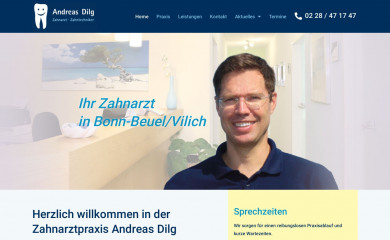zahnarzt-dilg.de screenshot
