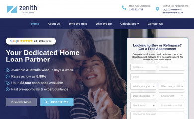zenithhomeloans.com.au screenshot