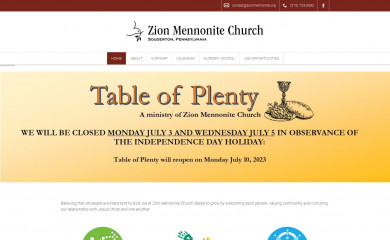 zionmennonite.org screenshot