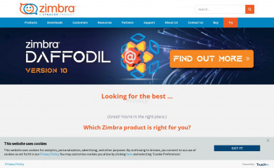zimbra.com screenshot