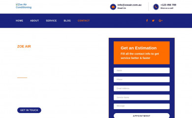 zoeair.com.au screenshot
