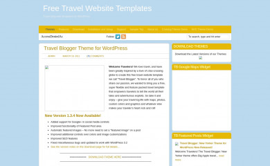 //www.freetravelwebsitetemplates.com/themes/travel-blogger-theme-for-wordpress/ screenshot