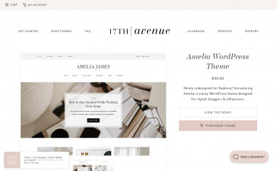 https://17thavenuedesigns.com/shop/amelia-wordpress-theme/ screenshot