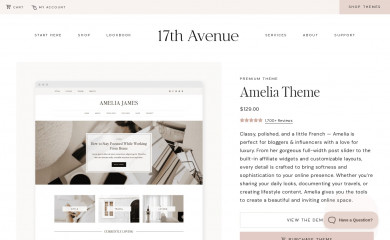 https://17thavenuedesigns.com/shop/amelia-wordpress-theme/ screenshot