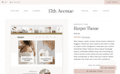 https://17thavenuedesigns.com/shop/harper-wordpress-theme/ screenshot