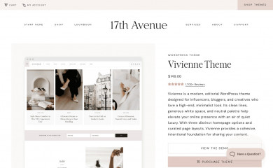 https://17thavenuedesigns.com/shop/vivienne-wordpress-theme/ screenshot