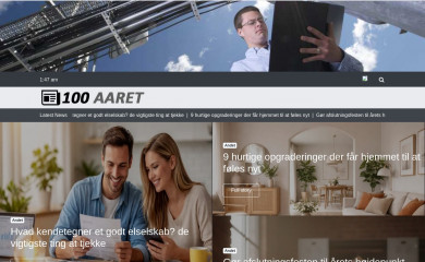 100aaret.dk screenshot