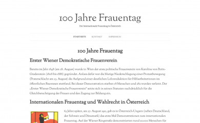 100jahrefrauentag.at screenshot