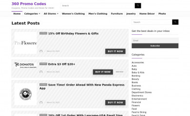 360promocodes.com screenshot
